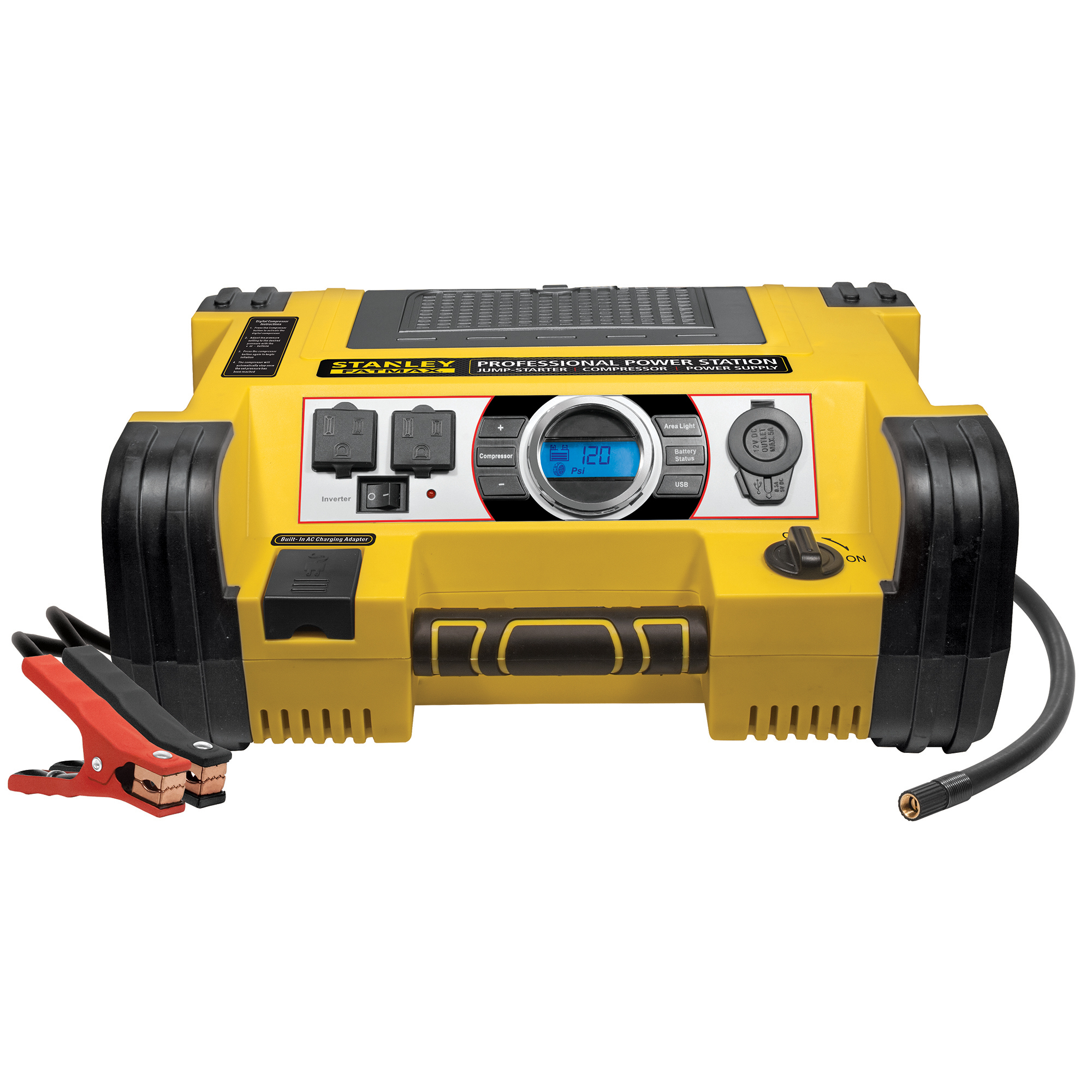 Stanley FATMAX®, Digital Power Station with Air Compressor, Amps 700 Volts 12 Model# PPRH7DS